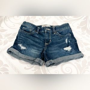 Girls Abercrombie Kids Denim Distress Destroyed Shorts size 9/10